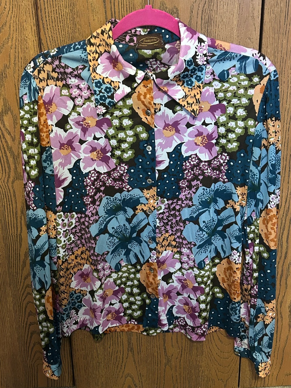Vintage Button-Up Floral Blouse